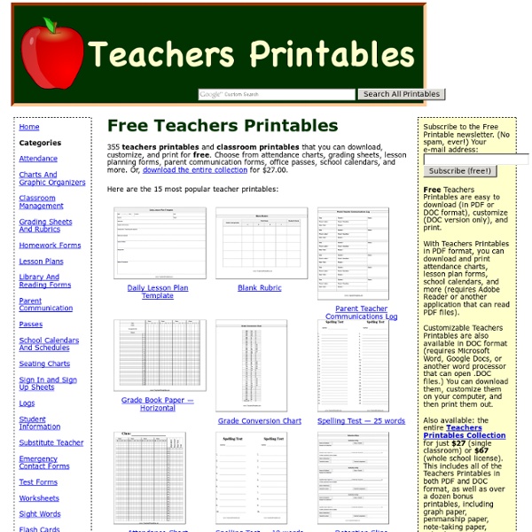 Teachers Printables