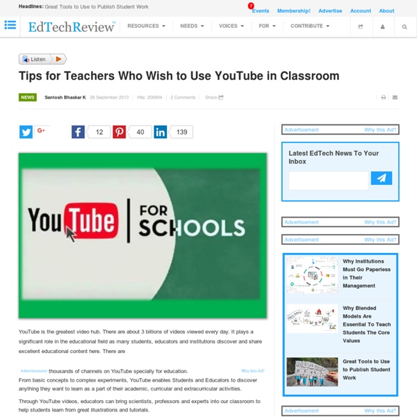 Tips for Teachers Who Wish to Use YouTube in Classroom