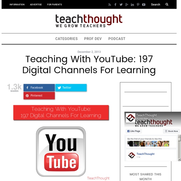 Teaching With YouTube: 197 Digital Channels For Learning