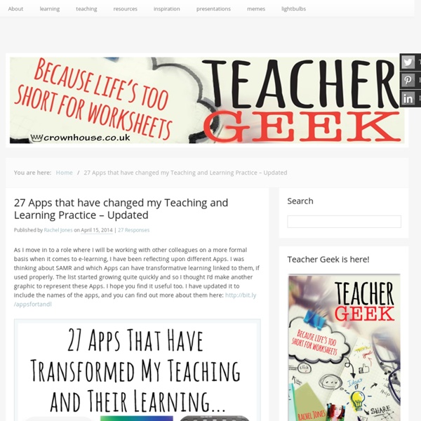 27 Apps that have changed my Teaching and Learning Practice - Updated -