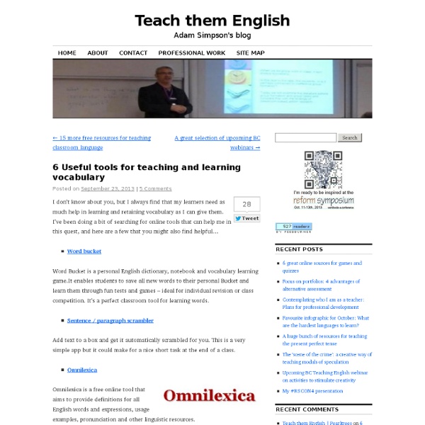 6 Useful tools for teaching and learning vocabulary