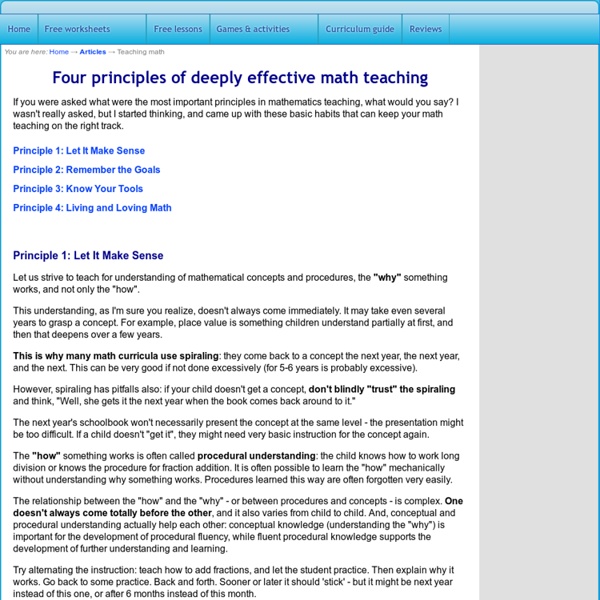 Teaching math - four habits of highly effective math teaching