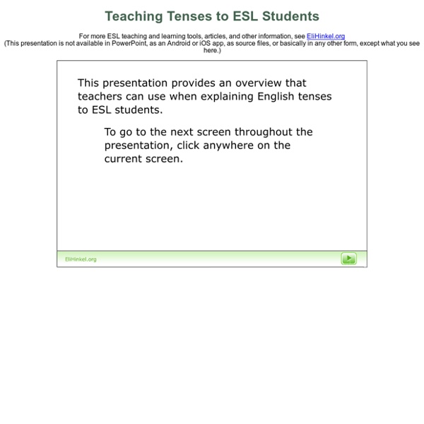 Teaching Tenses to ESL Students