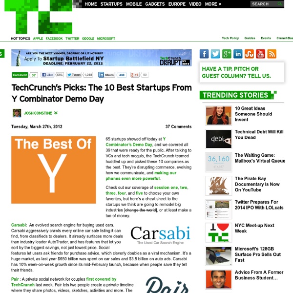 S Picks: The 10 Best Startups From Y Combinator Demo Day