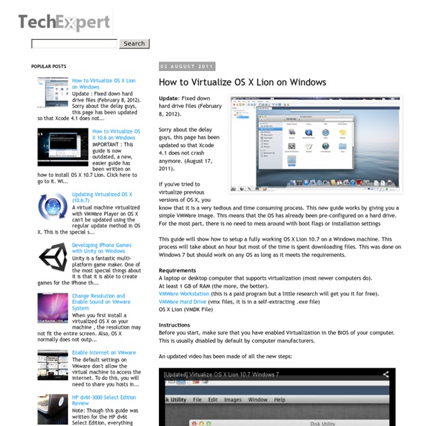 How to Virtualize OS X Lion on Windows