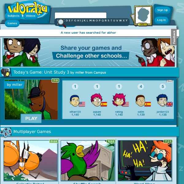Wordia - help students to learn subject vocabulary through free learning games and video