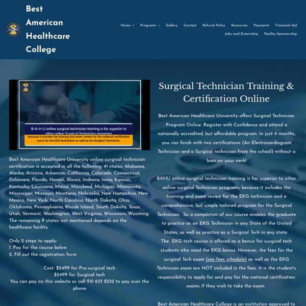 Online Surgical Technician Certification Program