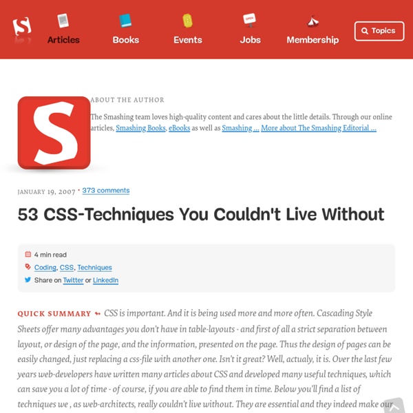53 CSS-Techniques You Couldn't Live Without