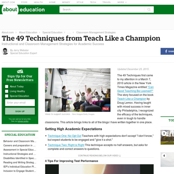 The 49 Techniques from Teach Like a Champion
