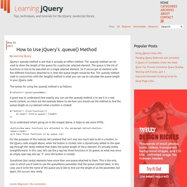 Tips, techniques, and tutorials for the jQuery JavaScript library