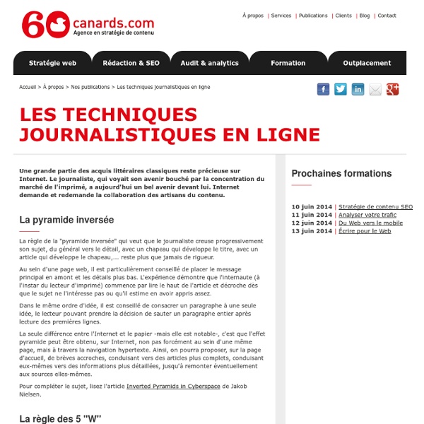 Les techniques journalistiques en ligne