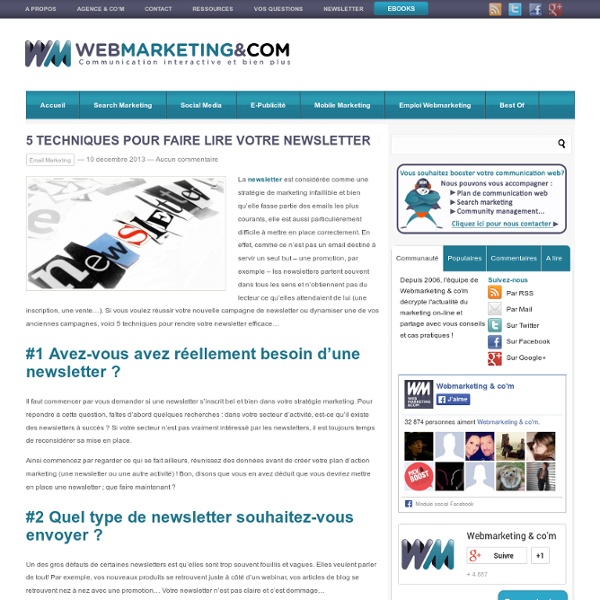 5 techniques pour faire lire votre newsletter