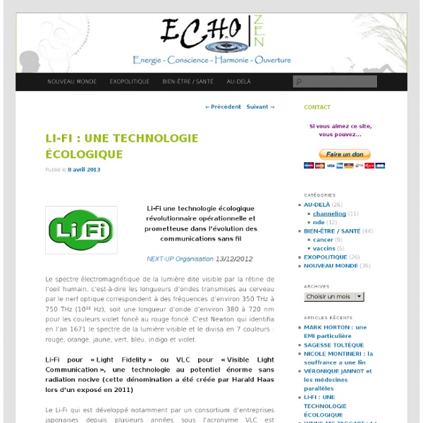 LI-FI : UNE TECHNOLOGIE ÉCOLOGIQUE