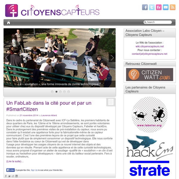 Citoyens Capteurs - Des technologies extraordinaires pour des gens ordinaires