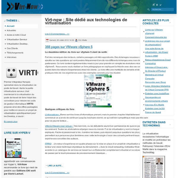 Virt-now : Site français dédié aux technologies de virtualisation