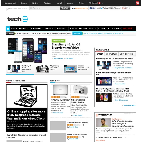 India's Technology News, Analysis, Reviews, Videos, Downloads, Products Comparison on Tech2.in.com