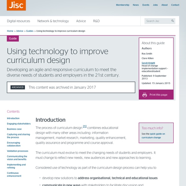 Using technology to improve curriculum design