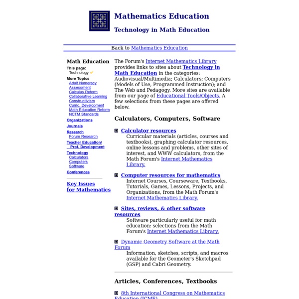 Math Forum - Technology in Math Education