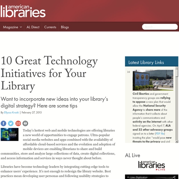 10 Great Technology Initiatives for Your Library