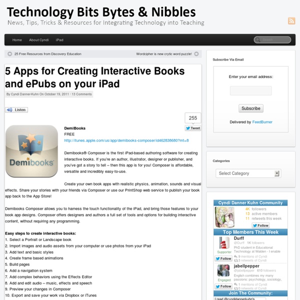 5 Apps for Creating Interactive Books and ePubs on your iPad