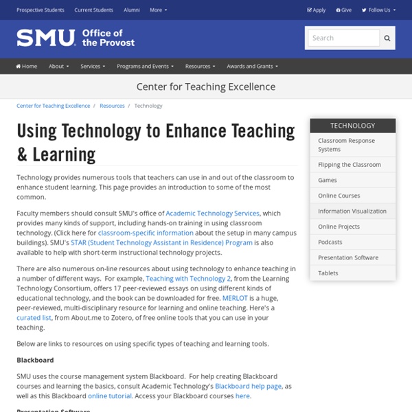 Using Technology to Enhance Teaching & Learning - SMU