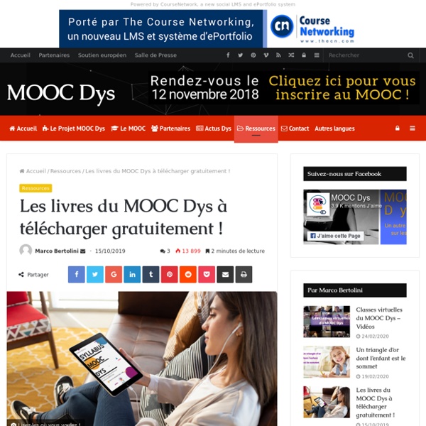 Les livres du MOOC Dys à télécharger gratuitement !