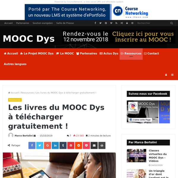 Les livres du MOOC Dys à télécharger gratuitement ! - MOOC Dys
