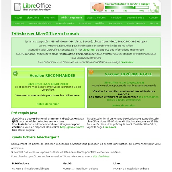 Télécharger LibreOffice en français