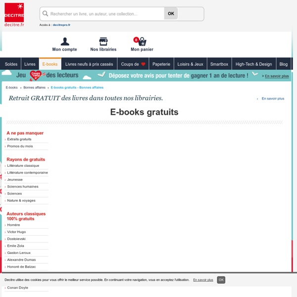 Ebooks gratuits à télécharger - Livres numériques Pdf et ePub - Decitre.fr