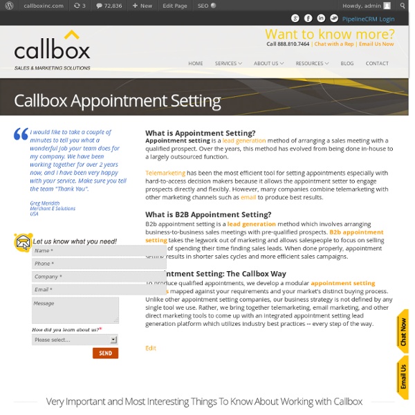 B2B Appointment Setting, Telemarketing, Face-to-Face Appointments