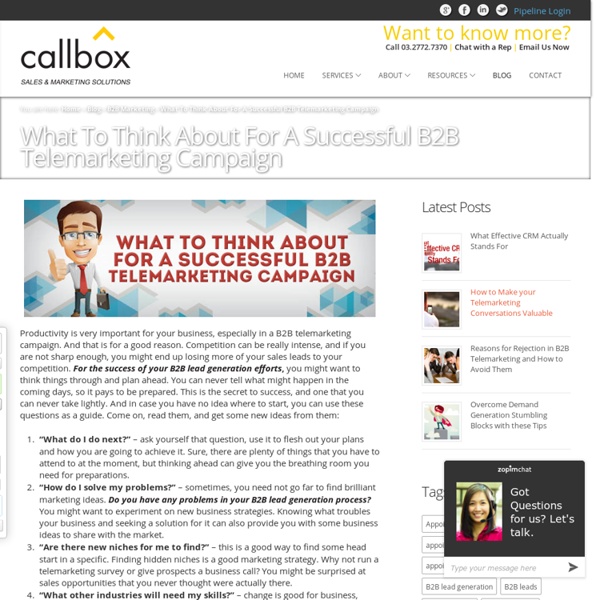 What To Think About For A Successful B2B Telemarketing CampaignB2B Lead Generation Company in Malaysia