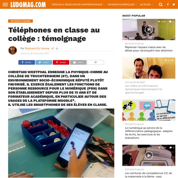 Téléphones en classe au collège : témoignage – Ludovia Magazine