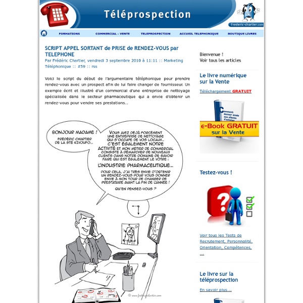 SCRIPT APPEL SORTANT de PRISE de RENDEZ-VOUS par TELEPHONE - TELEPROSPECTION