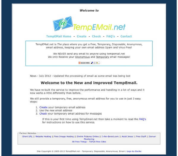 TempEMail - Temporary, Disposable, Anonymous, email address