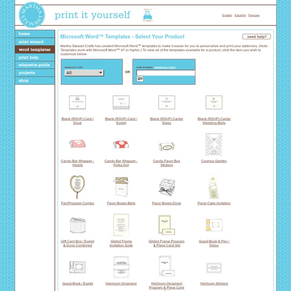 MS Word Templates at Print.MarthaStewart.com - Select a Product