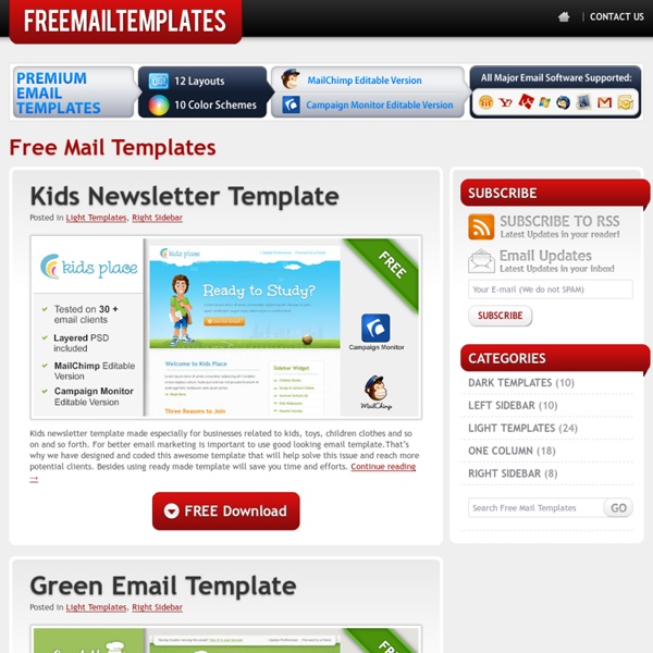 Free Email Templates for your Email Marketing Campaigns and Email Newsletters - Free Mail Templates