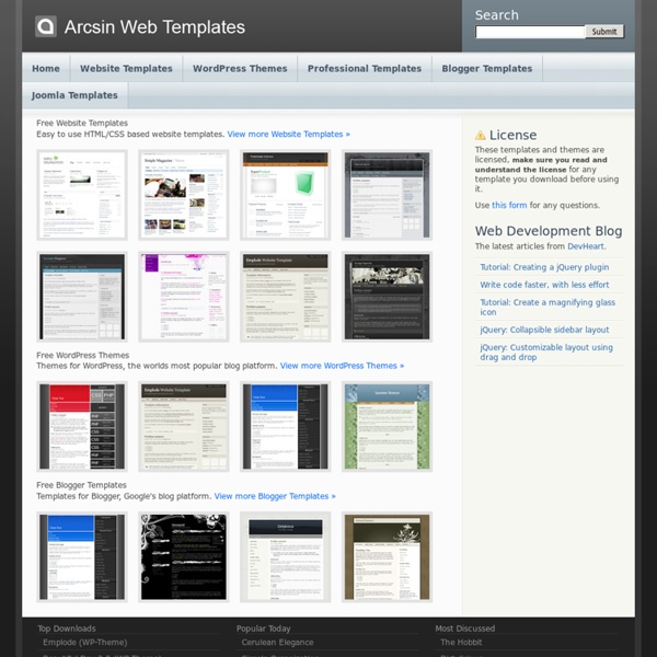 Arcsin Web Templates - Free CSS Templates & WordPress Themes