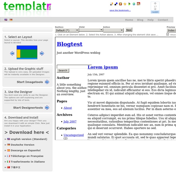 Web2.0 - templatr - Template Generator