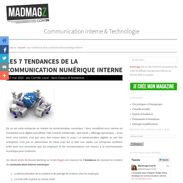 Les 7 tendances de la communication numérique interne : Madmagz Com'In