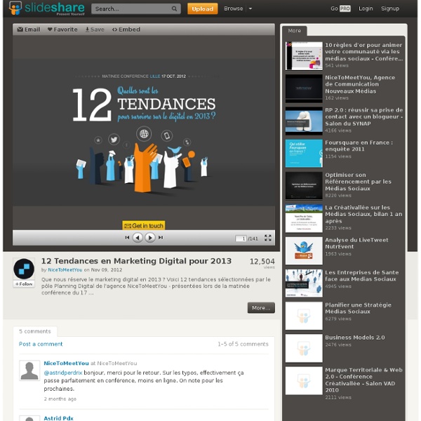 12 Tendances en Marketing Digital pour 2013