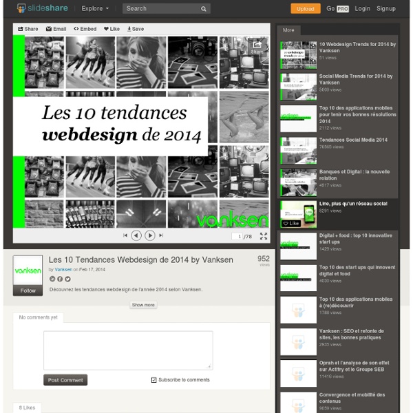 Les 10 Tendances Webdesign de 2014 by Vanksen