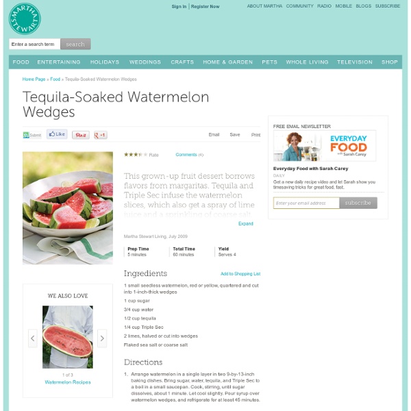Tequila-Soaked Watermelon Wedges