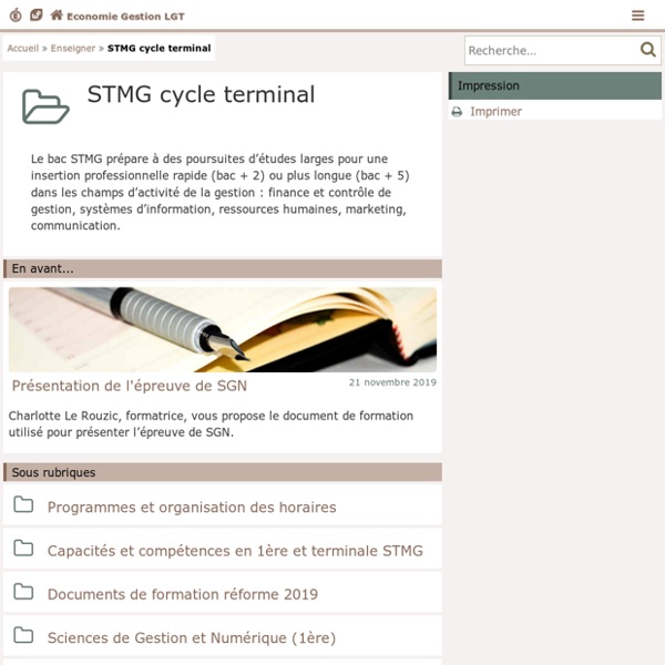 STMG cycle terminal - Economie Gestion LGT