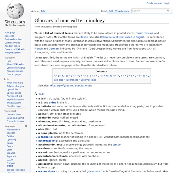 Glossary of musical terminology