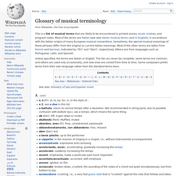 Glossary of musical terminology