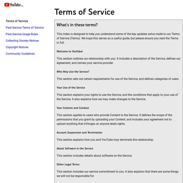 Youtube - Terms of Service