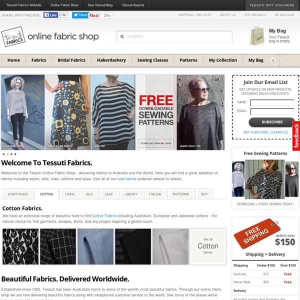 Tessuti Fabrics - Online Fabric Store - - Tessuti Fabrics - Online Fabric Store - Cotton, Linen, Silk, Bridal & more