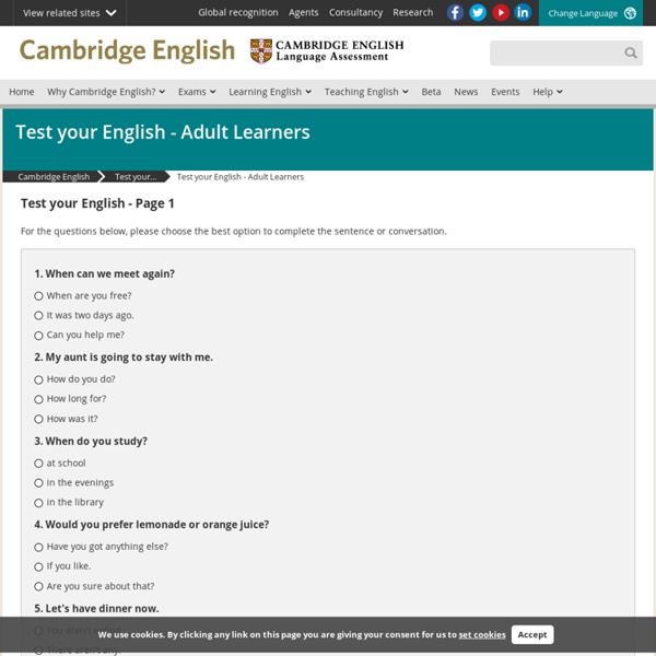 Test your English - Adult Learners