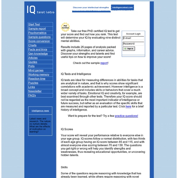 IQ Test Labs - free online testing.