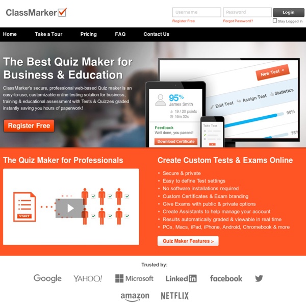 Online testing Create online quizzes free quiz maker ClassMarker
